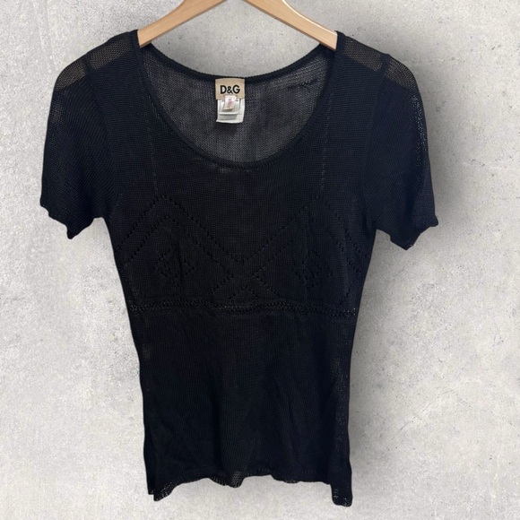 Dolce & Gabbana Tops - Y2K dolce & gabbana sheer knit tee